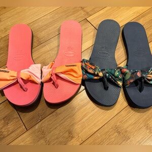 NWOT havianas size 9 flip flop sandals - two pairs
